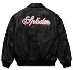 Black Leather Sp5der Jacket