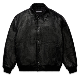 Black Leather Sp5der Jacket