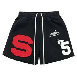 Black SP5DER Cut Sweat Short