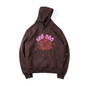 Brown Sp5der 555 Hoodie – Brown