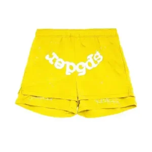 Double Layer Yellow Logo SP5DER Short