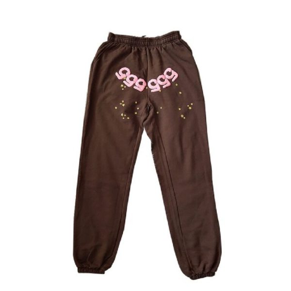 Spider Web Pattern Brown Sp5der 555 Tracksuit