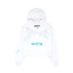 White Cropped Sp5der Hoodie