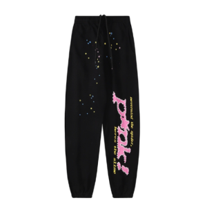 Sp5der Pink Black Sweatpants