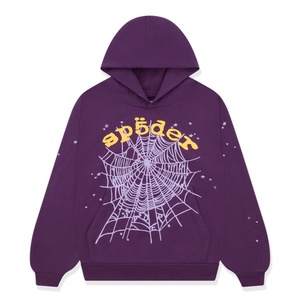 Sp5der Star OG Web Purple V2 Hoodie